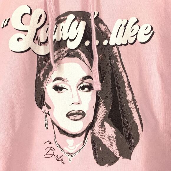 Johnny Ross Sweatshirt Unisex L Barbra Lady Like Pullover Hoodie Pink NWOT - Picture 5 of 7